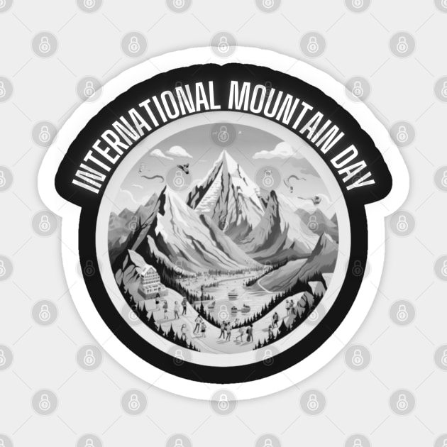 International Mountain Day, neon grey, gift present ideas Sticker by Pattyld